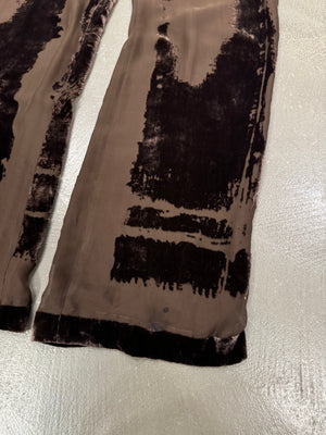 1990s Jean Paul Gaultier mainline velvet double layer distressed pants