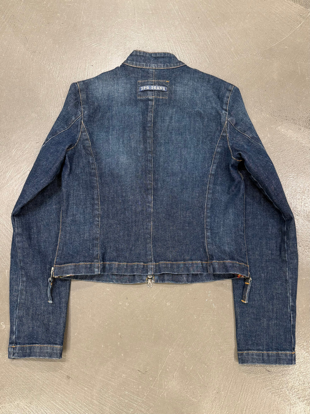 2000s Jean Paul Gaultier moto biker denim jacket