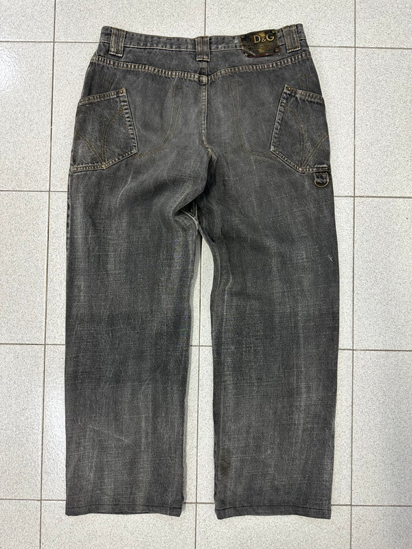AW2003 D&G heavy baggy asymmetrical jeans
