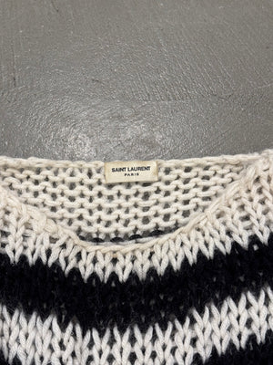A/W2015 Saint Laurent runway stripe mohair lose sweater