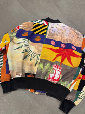 1980s Moschino colorful printed bomber jacket