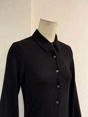 2000s Ann Demeulemeester drape detail long sleeve dress