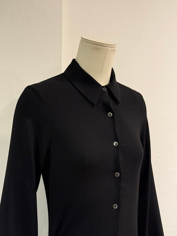 2000s Ann Demeulemeester drape detail long sleeve dress