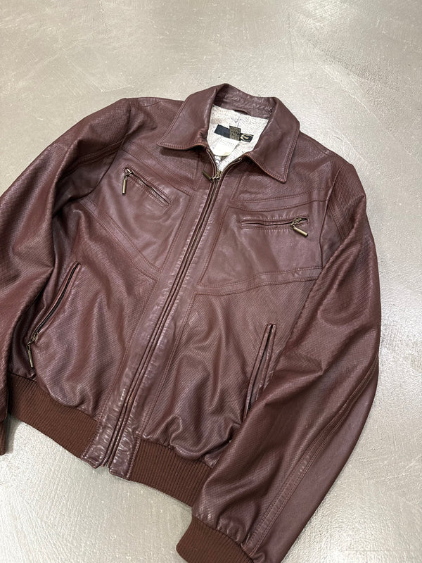 S/S2007 Roberto Cavalli paneled flight leather jacket