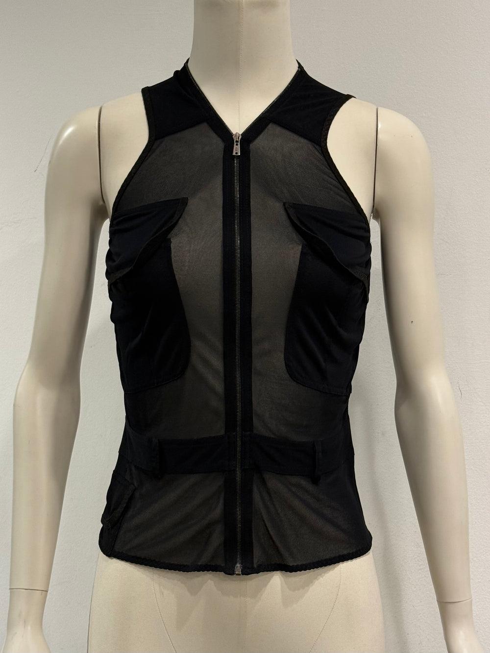 S/S2002 Yves Saint Laurent by Tom Ford mesh zip top