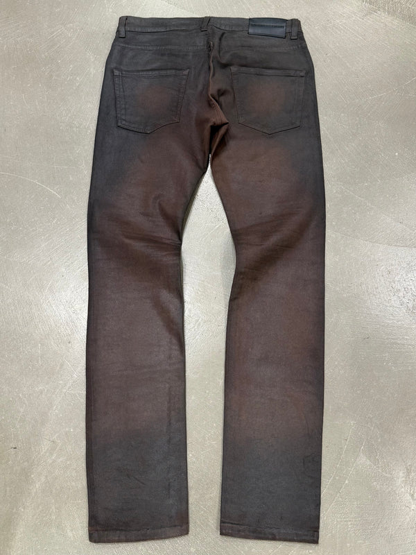 Pierre Balmain waxed faded jeans
