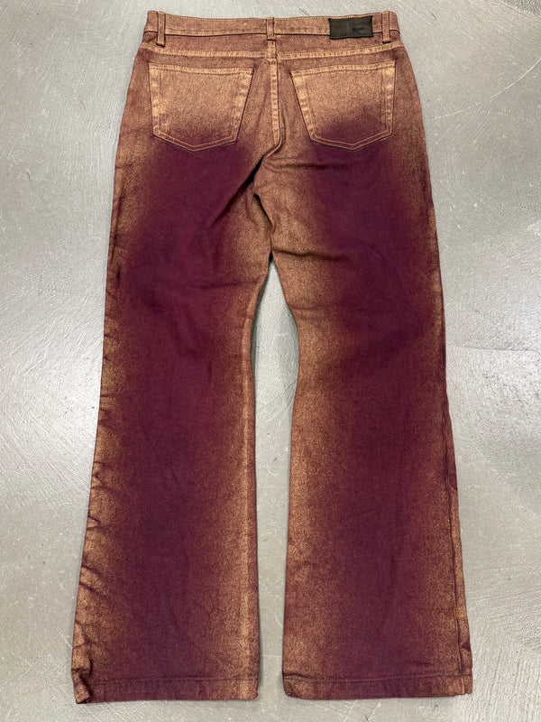 2000s Cavalli tie dye acid wash flare pants