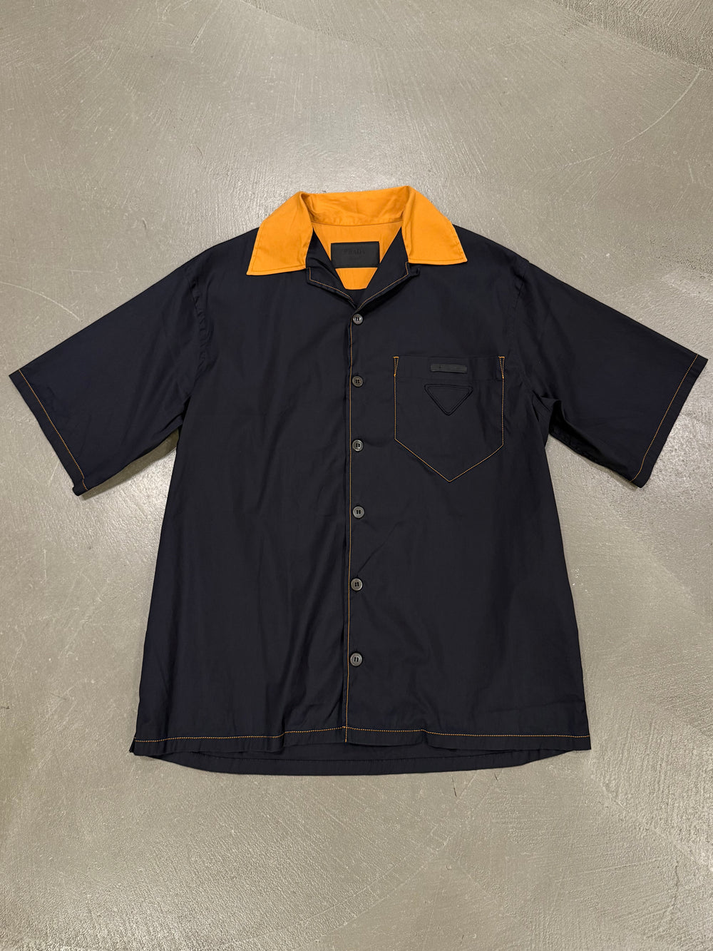 2019 Prada contrast stitch bowling shirt
