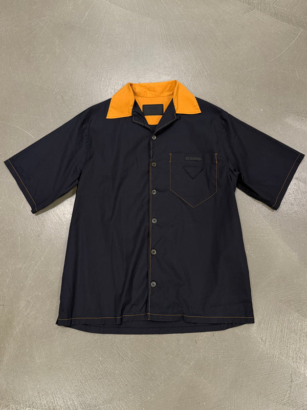 2019 Prada contrast stitch bowling shirt