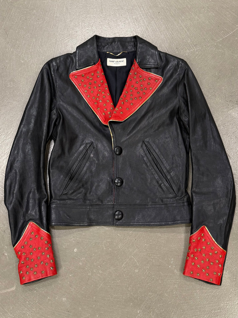 S/S2015 Saint Laurent by Hedi Slimane runway sample studded stars leather jacket