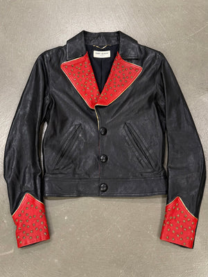 S/S2015 Saint Laurent by Hedi Slimane runway sample studded stars leather jacket