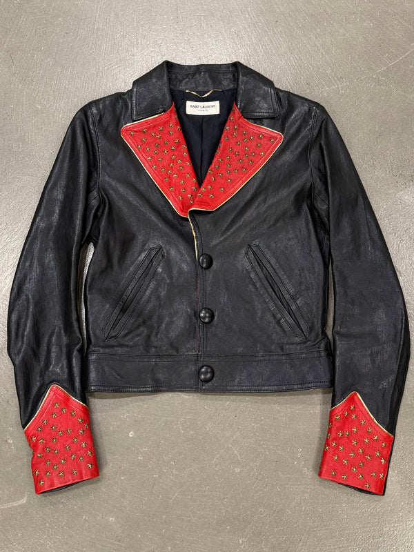 S/S2015 Saint Laurent by Hedi Slimane runway sample studded stars leather jacket