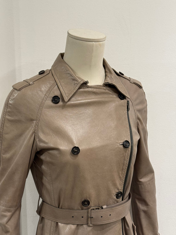 2000s Miu Miu leather trench coat