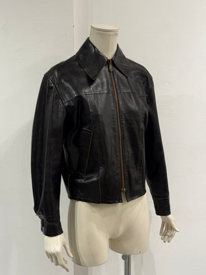 2000s Dolce & Gabbana leather cropped jacket