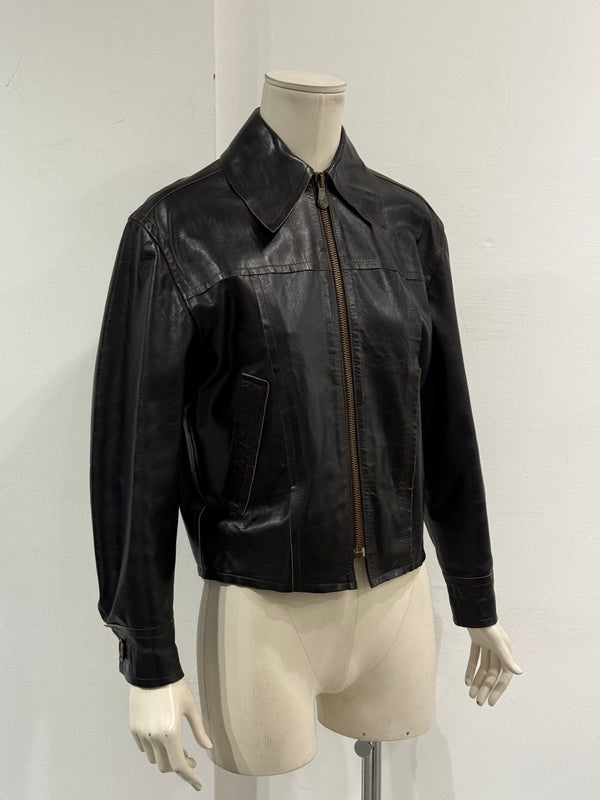 2000s Dolce & Gabbana leather cropped jacket