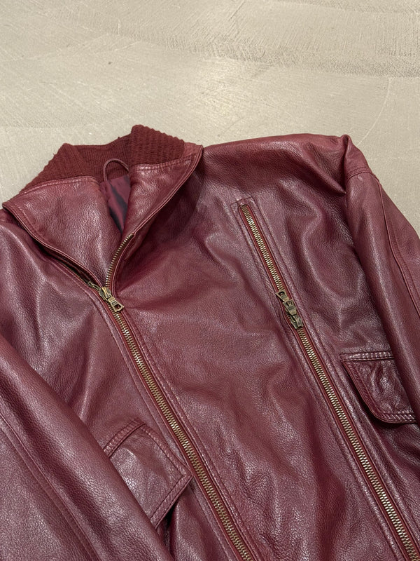 1990s Gianni Versace Double-Zip Leather Biker bomber Jacket