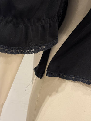S/S2006 Dolce & Gabbana lace panel sheer black blouse