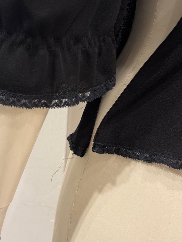 S/S2006 Dolce & Gabbana lace panel sheer black blouse