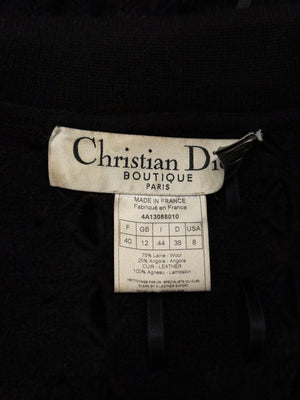 A/W2004 Christian Dior laced studded maxi wool coat