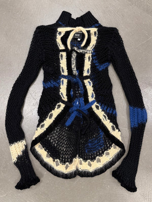 A/W2007 Jean Paul Gaultier graphic patch cardigan