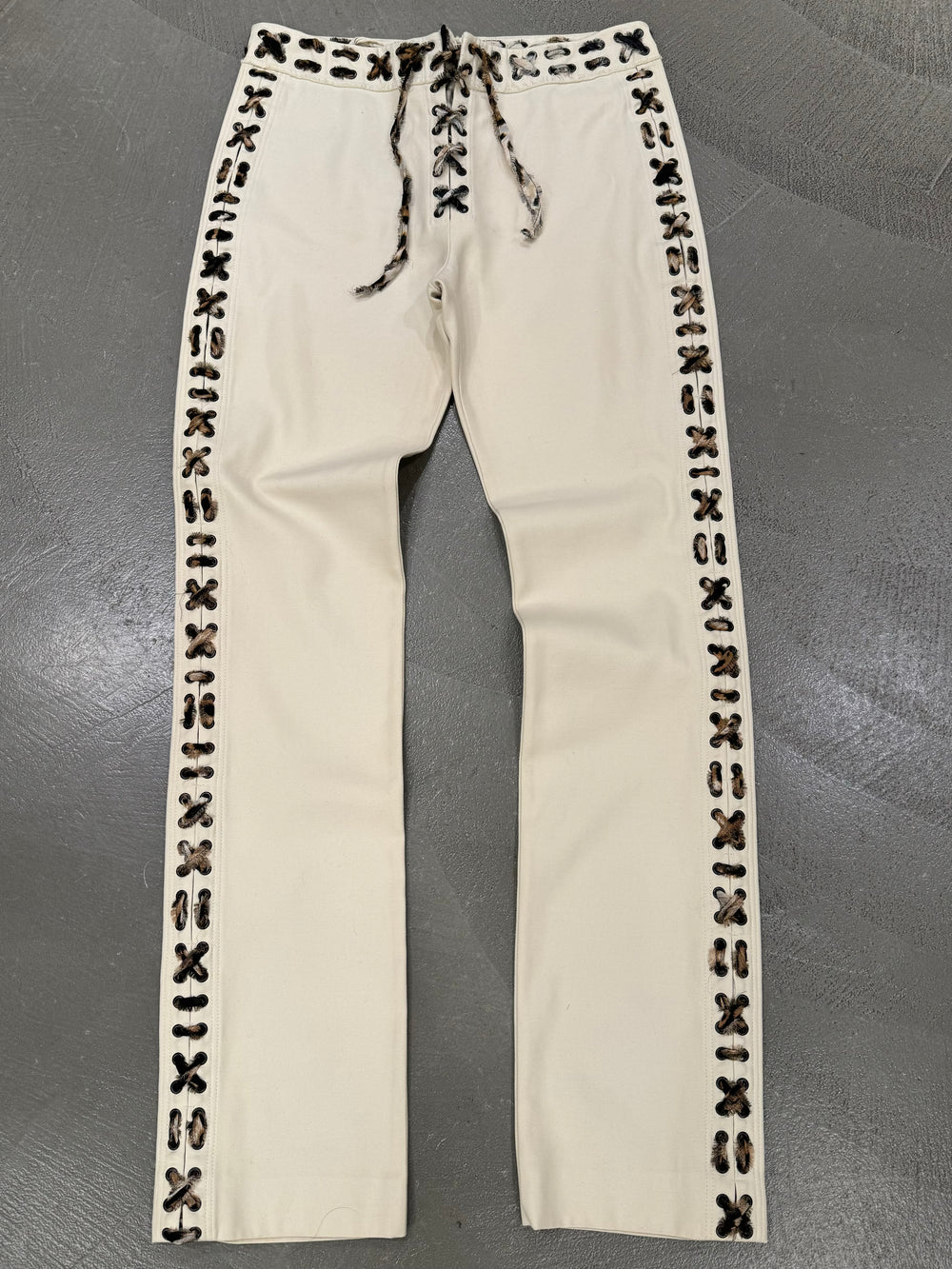 A/W2002 Yves Saint Laurent by Tom Ford Mombasa lace-up trousers