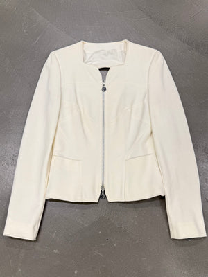 2000s Gianni Versace back zip structured paneled jacket