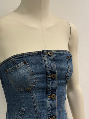 2000s Dolce & Gabbana denim pocket corset
