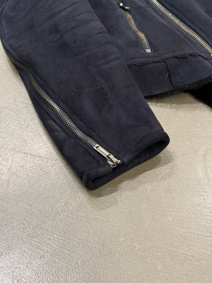 A/W2002 Emporio Armani asymmetric zip sleeve biker jacket