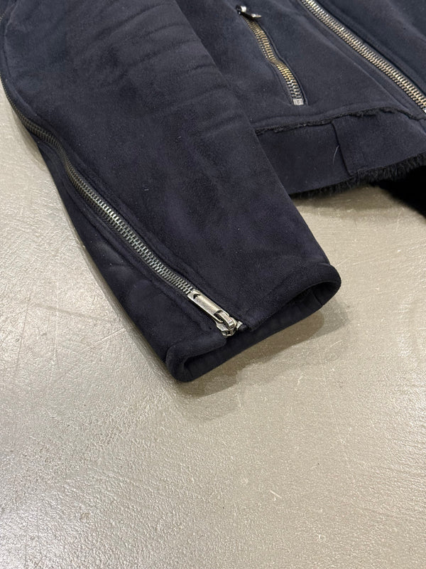 A/W2002 Emporio Armani asymmetric zip sleeve biker jacket