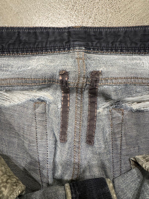 2000s Rick Owens trashed distressed jeans