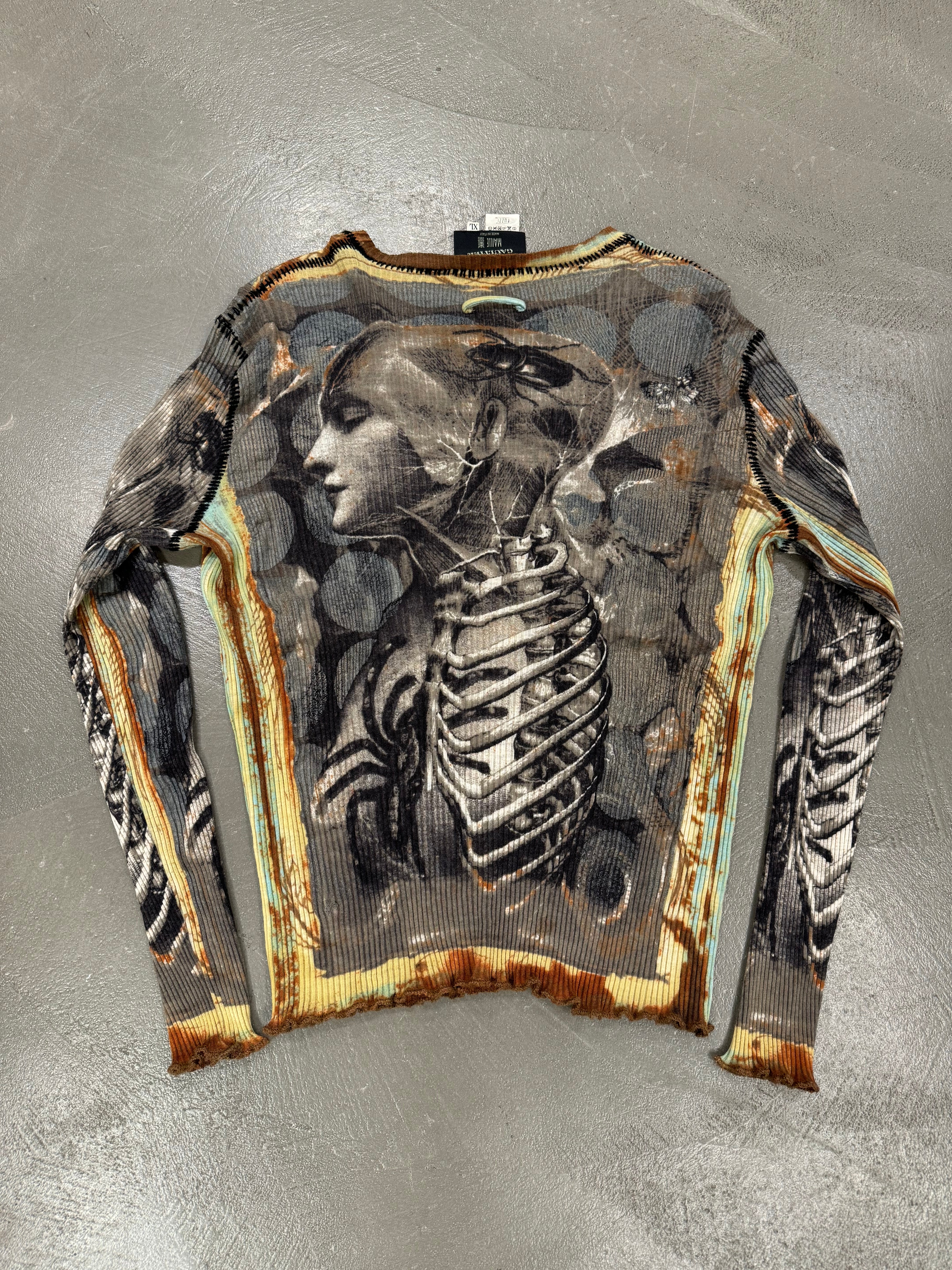 A/W 2003 Jean Paul Gaultier spider skeleton wool top