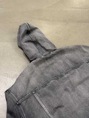 2022 Balenciaga faded denim hooded anorak jacket