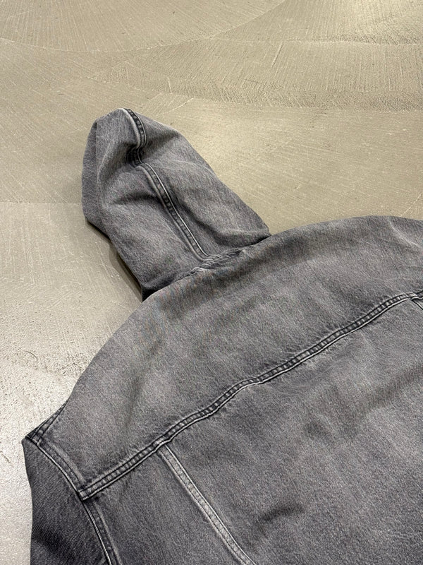 2022 Balenciaga faded denim hooded anorak jacket