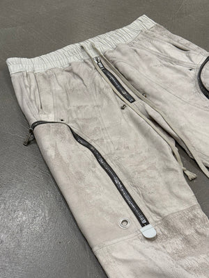 SS2021 Rick Owens “Phlegeton” distressed leather Bauhaus Cargo Pants