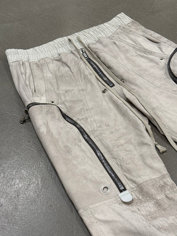 SS2021 Rick Owens “Phlegeton” distressed leather Bauhaus Cargo Pants