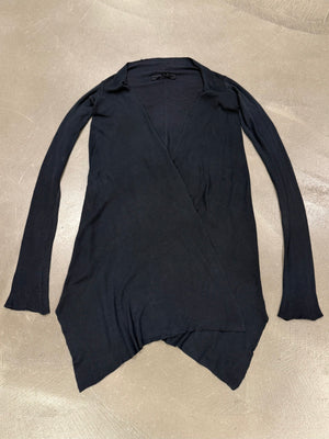 2000s Rick Owens asymmetrical long cardigan