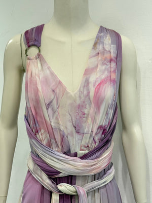 2010s Roberto Cavalli marble print maxi dress
