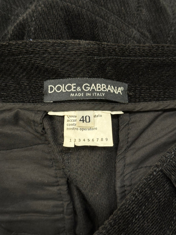 A/W2003 Dolce & Gabbana runway bondage corduroy biker pants