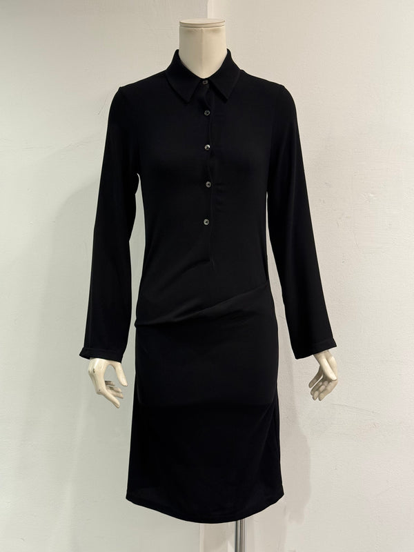2000s Ann Demeulemeester drape detail long sleeve dress