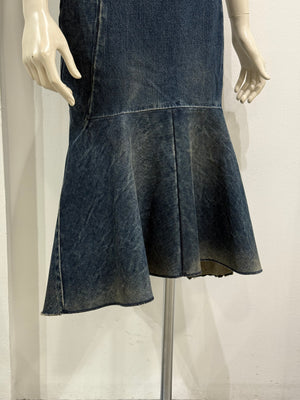 2020 Balenciaga by Demna midi denim skirt