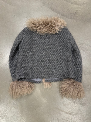 2000s Dolce & Gabbana real lamb wool fur jacket
