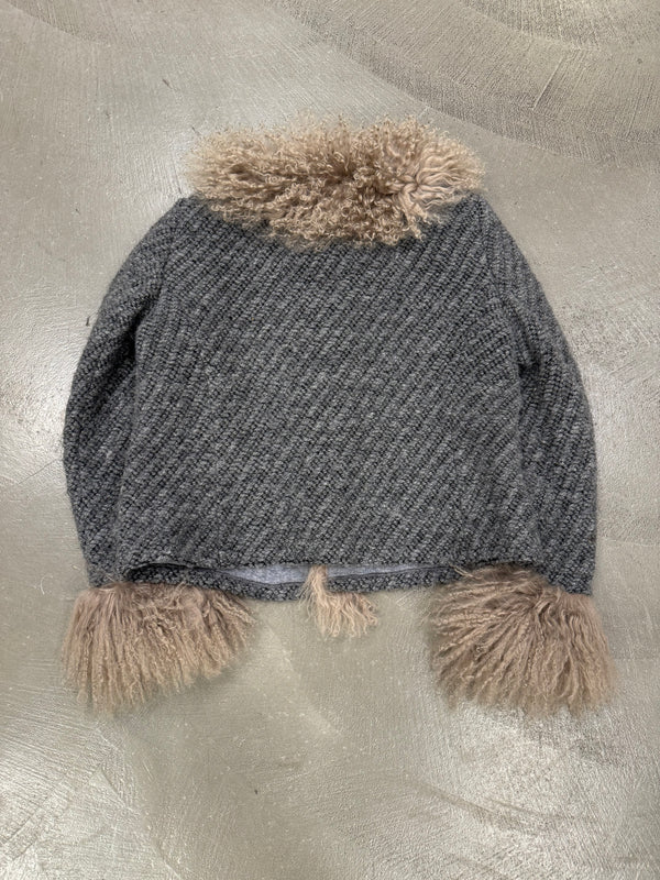 2000s Dolce & Gabbana real lamb wool fur jacket
