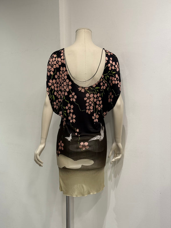 S/S2003 Gucci by Tom Ford runway cherry blossom dress with scarf