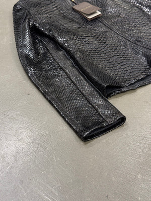2010s Gucci real python backzip leather jacket