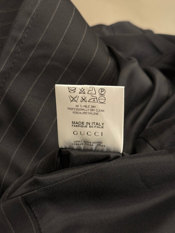 2004 Gucci by Tom Ford pinstripe bow blazer