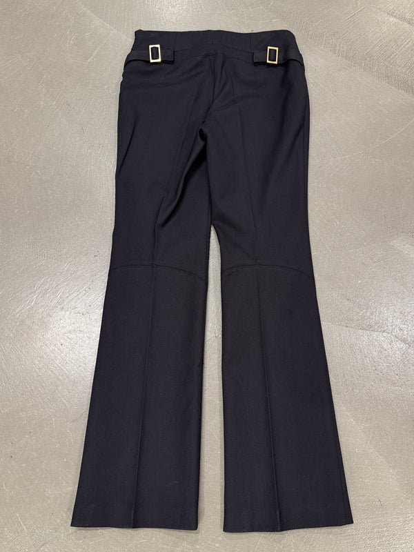 2003 Gucci black low-rise flared trousers