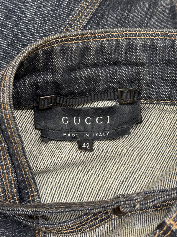 2002 Gucci by Tom Ford military officer denim jacket