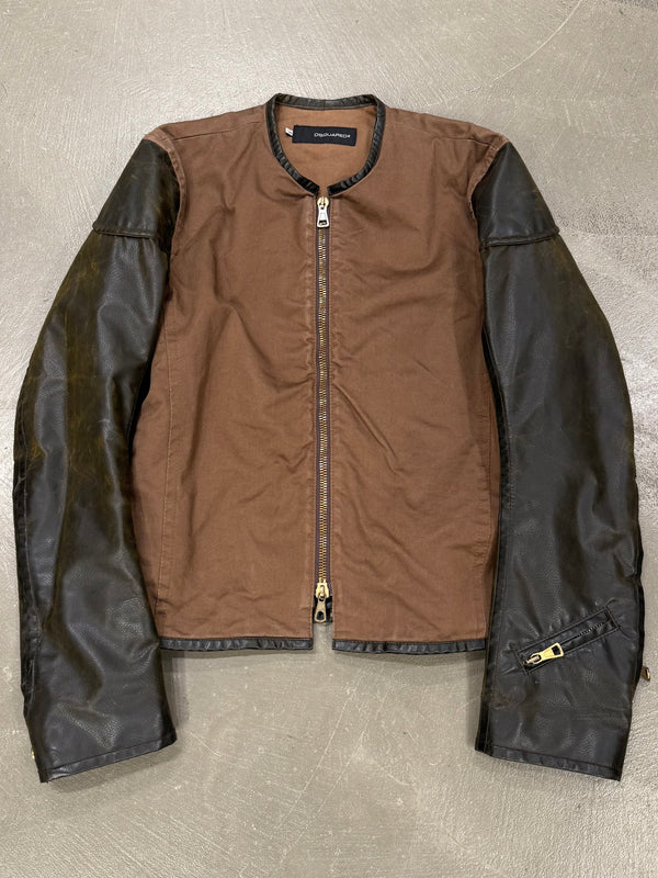 A/W 2003 Dsquared2 hybrid faux leather sleeves jacket