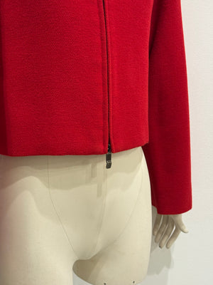 1980s Claude Montana red cropped jacket