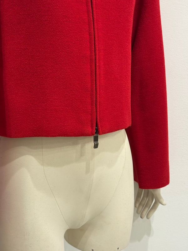 1980s Claude Montana red cropped jacket